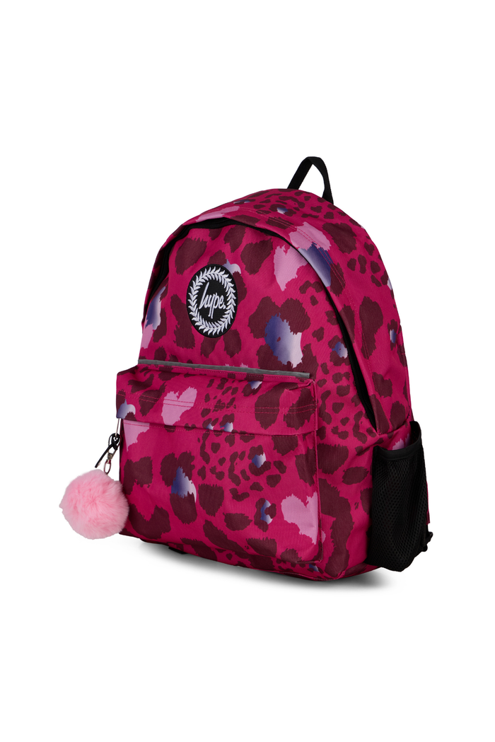 Hype Girls Pink Heart Leopard Backpack