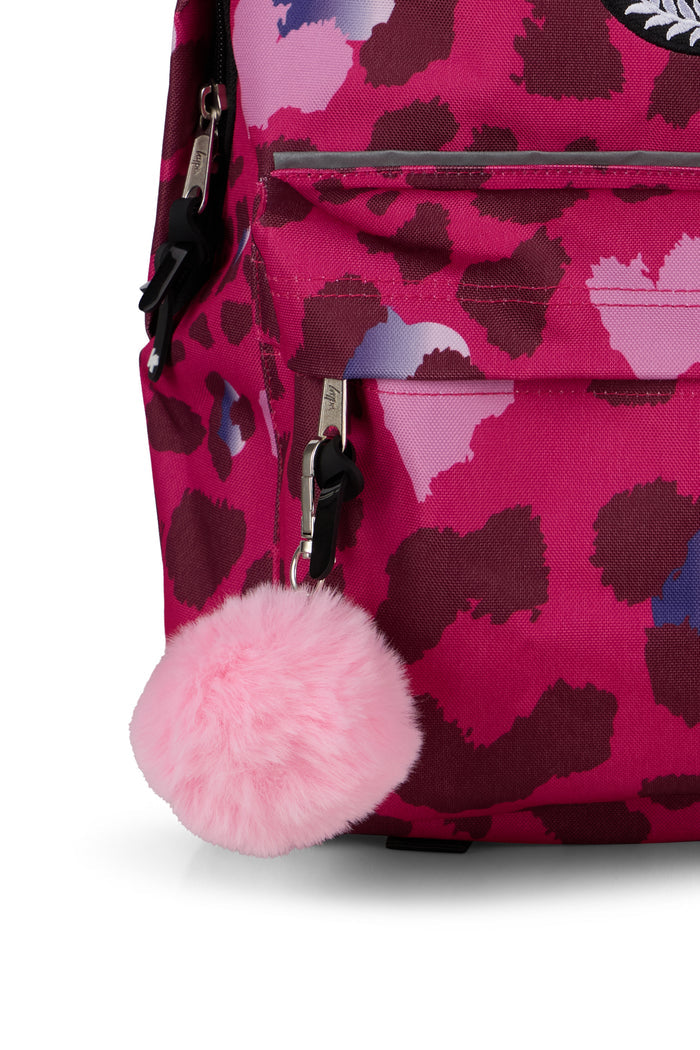Hype Girls Pink Heart Leopard Backpack