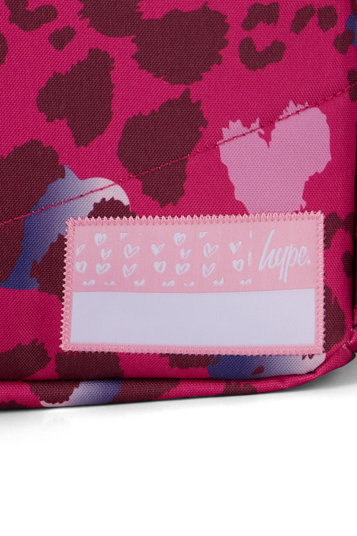 Hype Girls Pink Heart Leopard Backpack