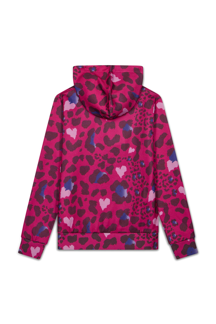 Hype Girls Pink Heart Leopard Hoodie