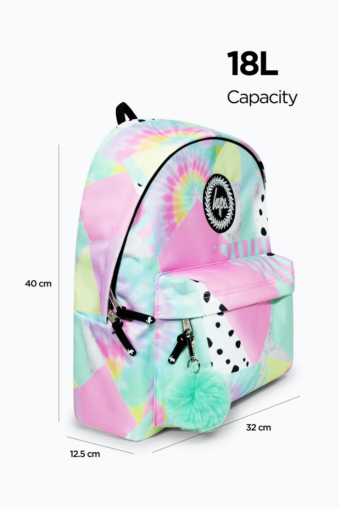 Hype Girls Pink Pastel Collage Backpack & Lunch Bag Bundle