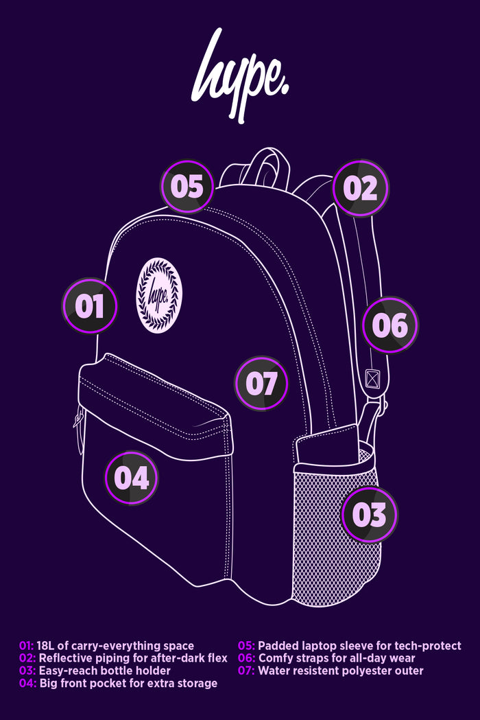 Hype Girls Pink Pocket Heart Backpack