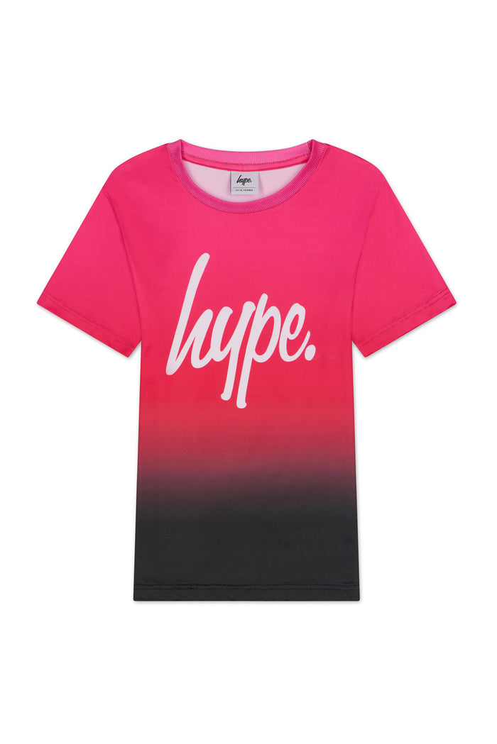 Hype Girls Pink/Black Fade T-Shirt & Shorts Set