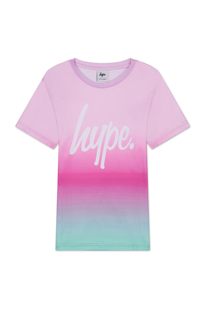 Hype Girls Pink/Mint Sundae Fade T-Shirt & Shorts Set