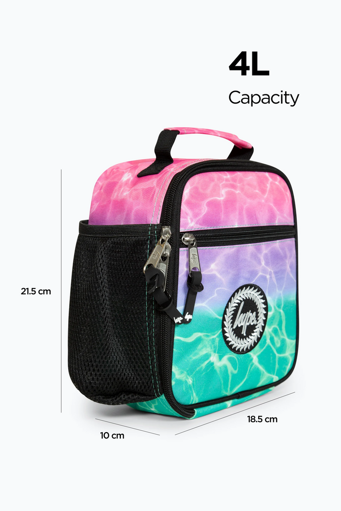 Hype Girls Pink/Turquoise Pastel Pool Backpack, Lunch Bag, Pencil Case & Bottle Bundle