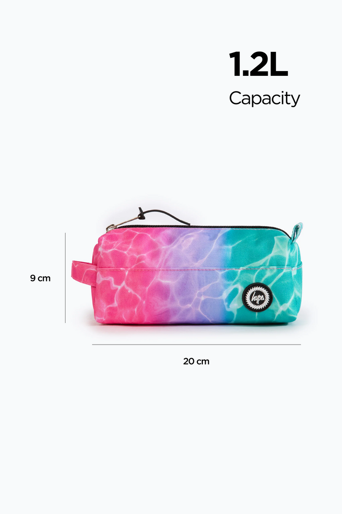 Hype Girls Pink/Turquoise Pastel Pool Backpack, Lunch Bag, Pencil Case & Bottle Bundle