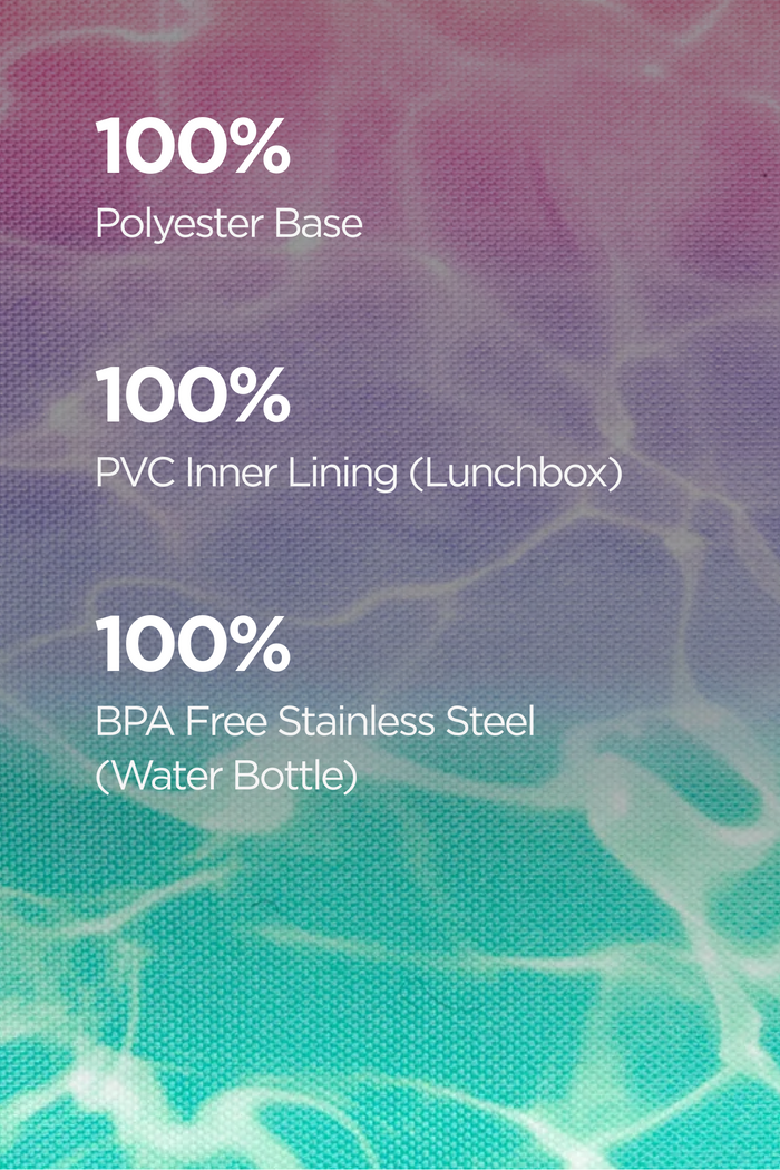 Hype Girls Pink/Turquoise Pastel Pool Backpack, Lunch Bag, Pencil Case & Bottle Bundle