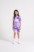 Hype Girls Purple Sparkle Flower Cycling Shorts