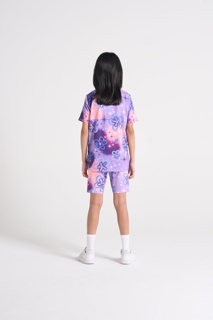 Hype Girls Purple Sparkle Flower T-Shirt