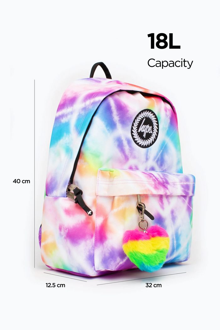 Hype Girls Rainbow Heart Tie Dye Iconic Backpack