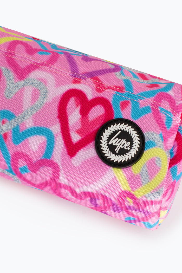 Hype Graffiti Hearts Pink Pencil Case Branding