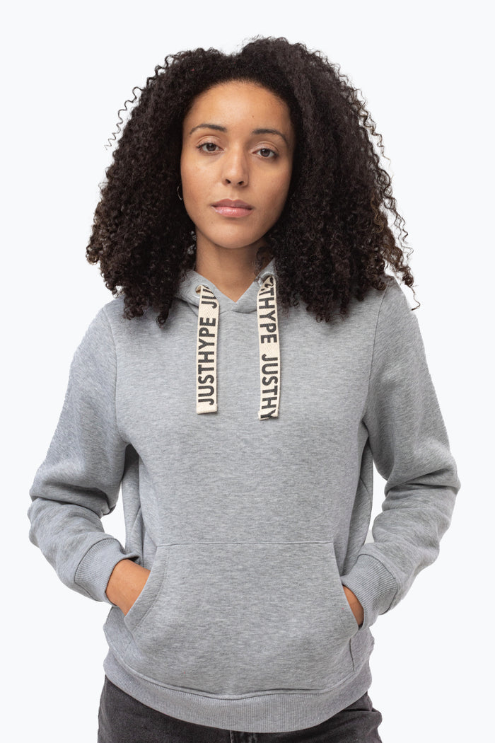 Hype Grey Drawcord Womens Pullover Hoodie