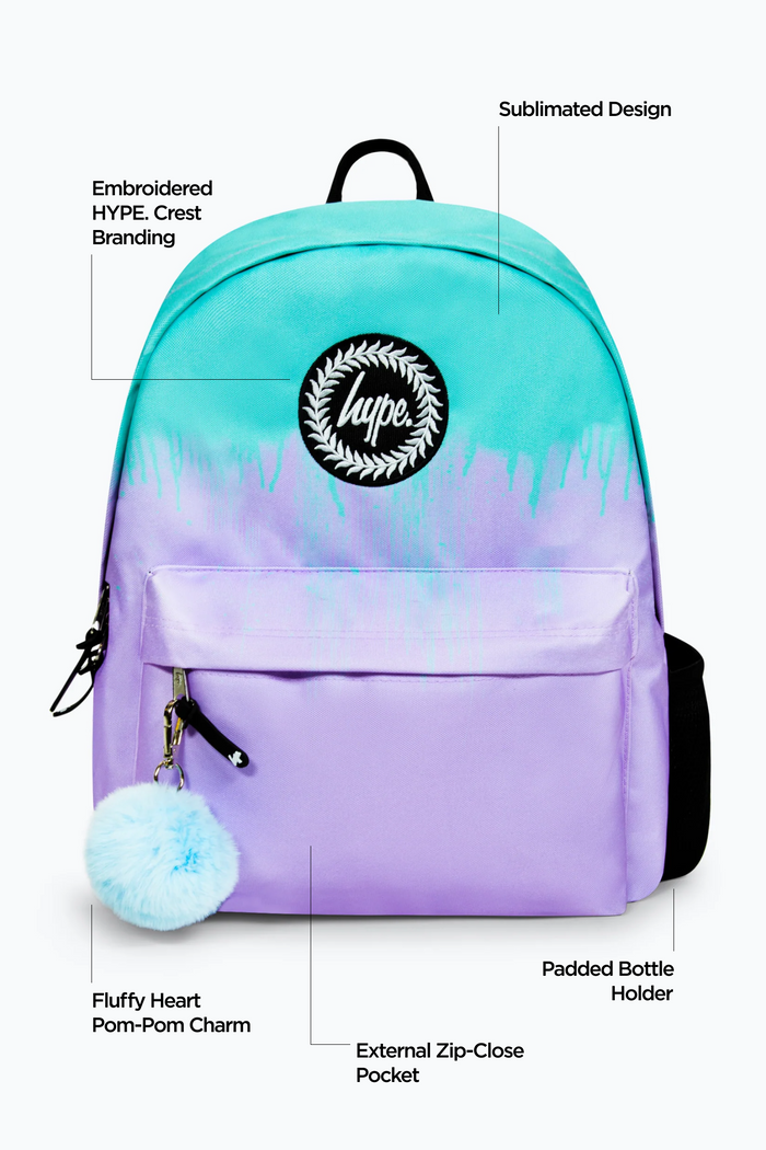 Hype Iconic Lilac/Teal Drips Girls Backpack