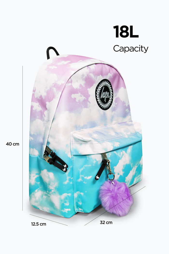 Hype Iconic Pink/Blue Cloud Fade Girls School Backpack