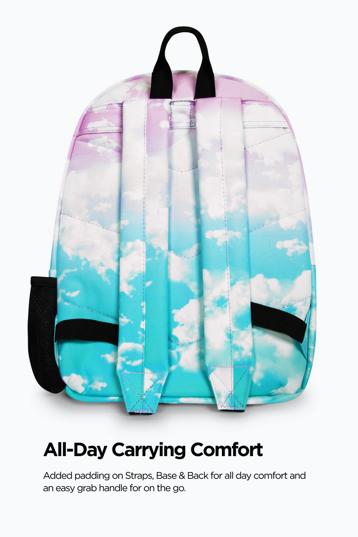 Hype Iconic Pink/Blue Cloud Fade Girls School Backpack