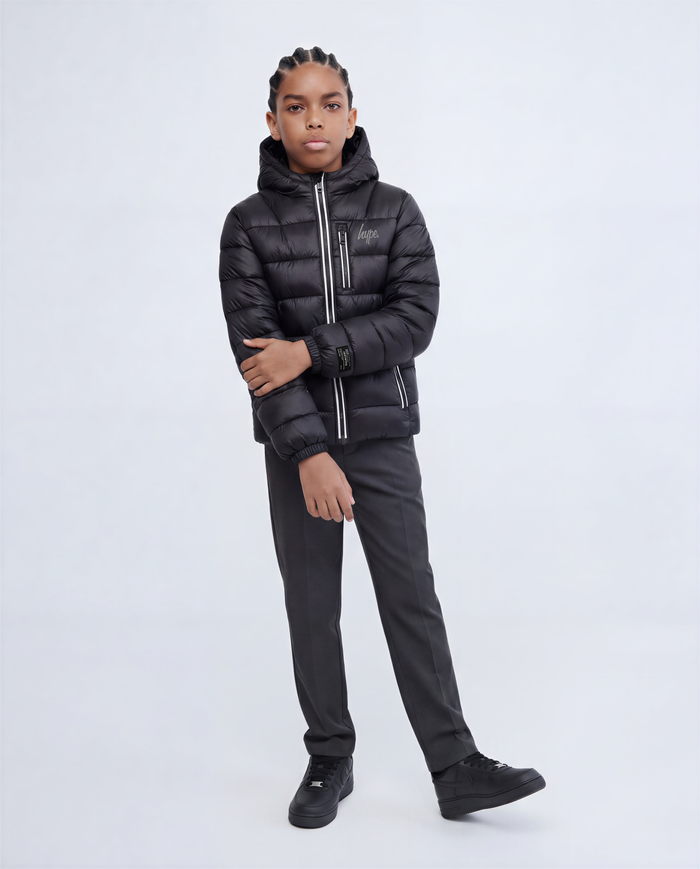 Hype Kids Black Padded Reflective Jacket