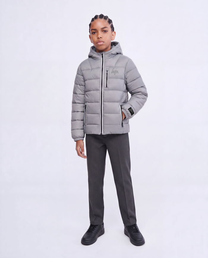 Hype Kids Grey Padded Reflective Jacket