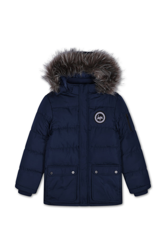 Hype Kids Navy Parka Jacket