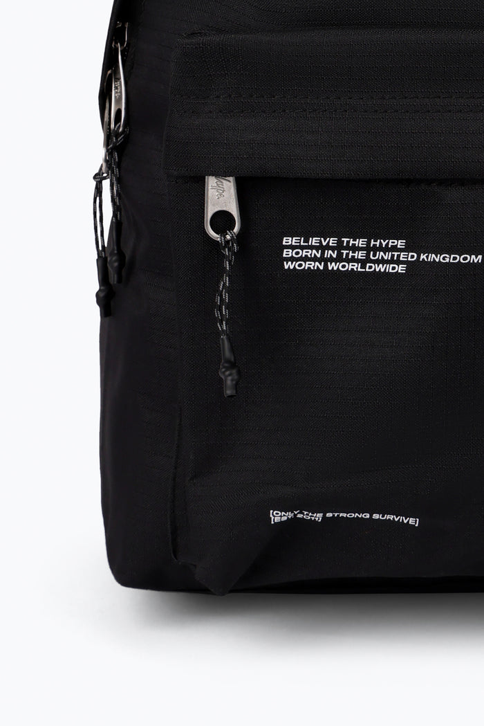 Hype Unisex Black Ripstop Tech Backpack