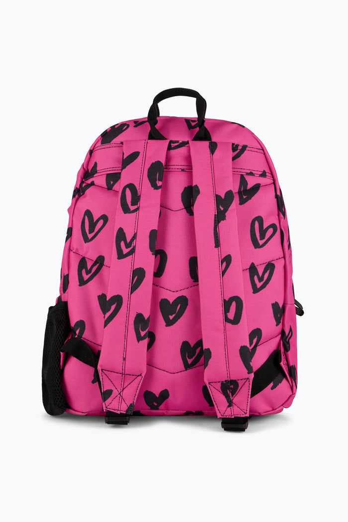 Hype Unisex Pink/Black Scribble Hearts Backpack