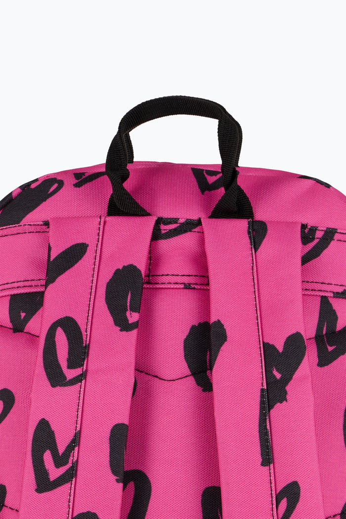 Hype Unisex Pink/Black Scribble Hearts Backpack