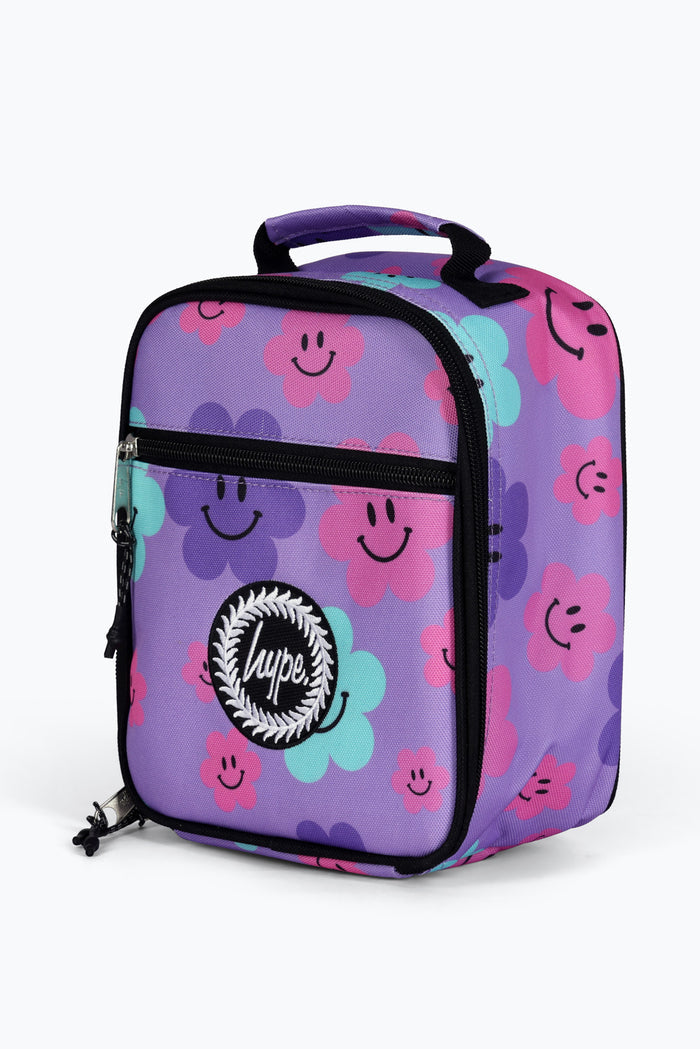 Hype Unisex Purple Happy Flowers Lunch Box