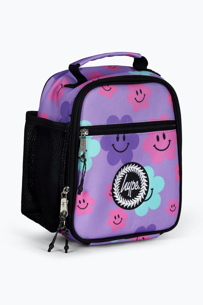 Hype Unisex Purple Happy Flowers Lunch Box