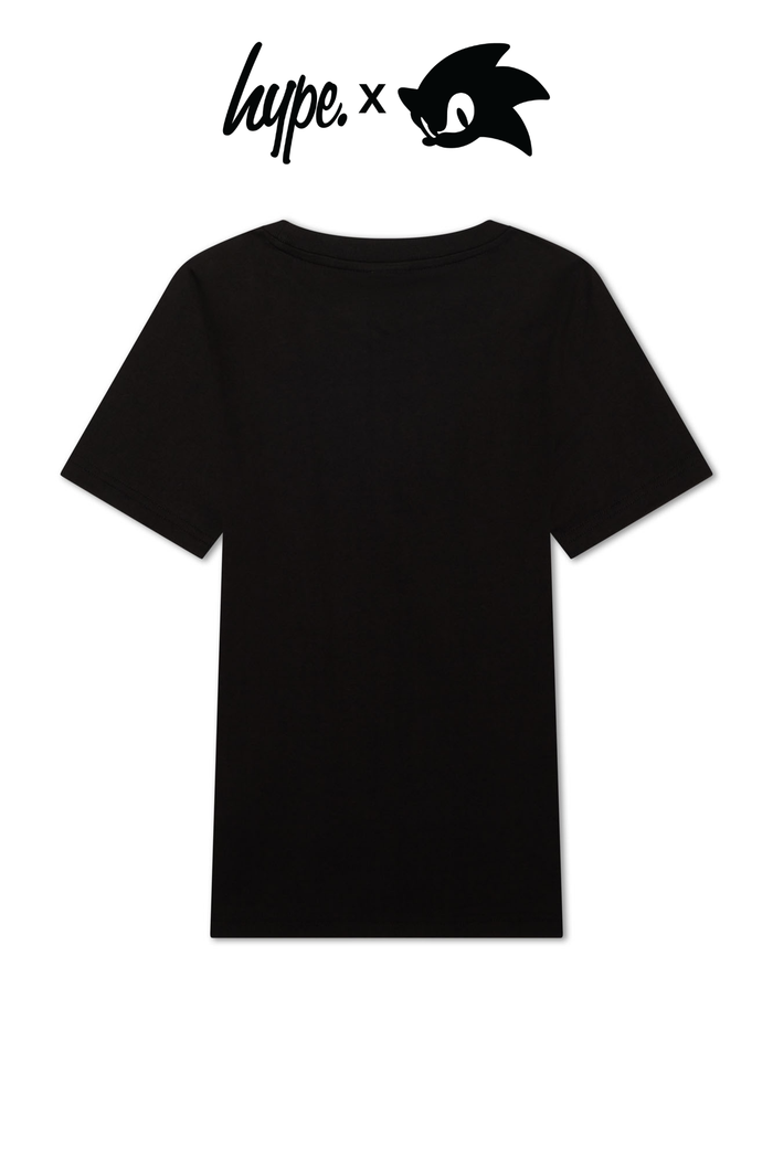 Hype x Sonic The Hedgehog™ Boys Black Sonic Stamp T-Shirt