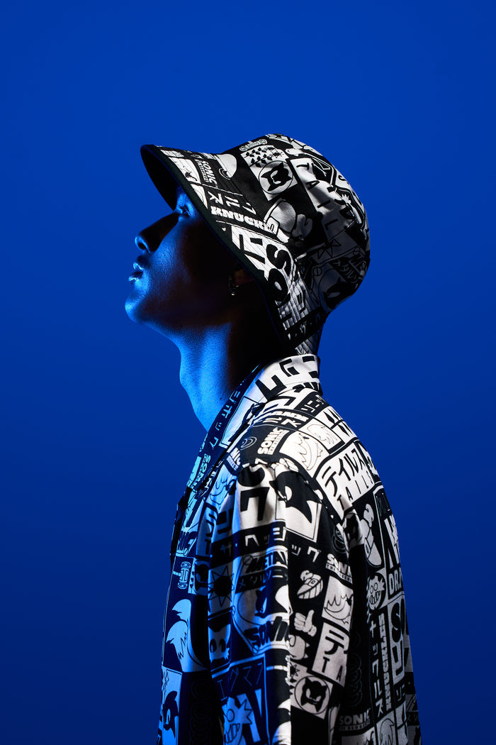 Hype x Sonic The Hedgehog™ Mens Black Retro Bucket Hat