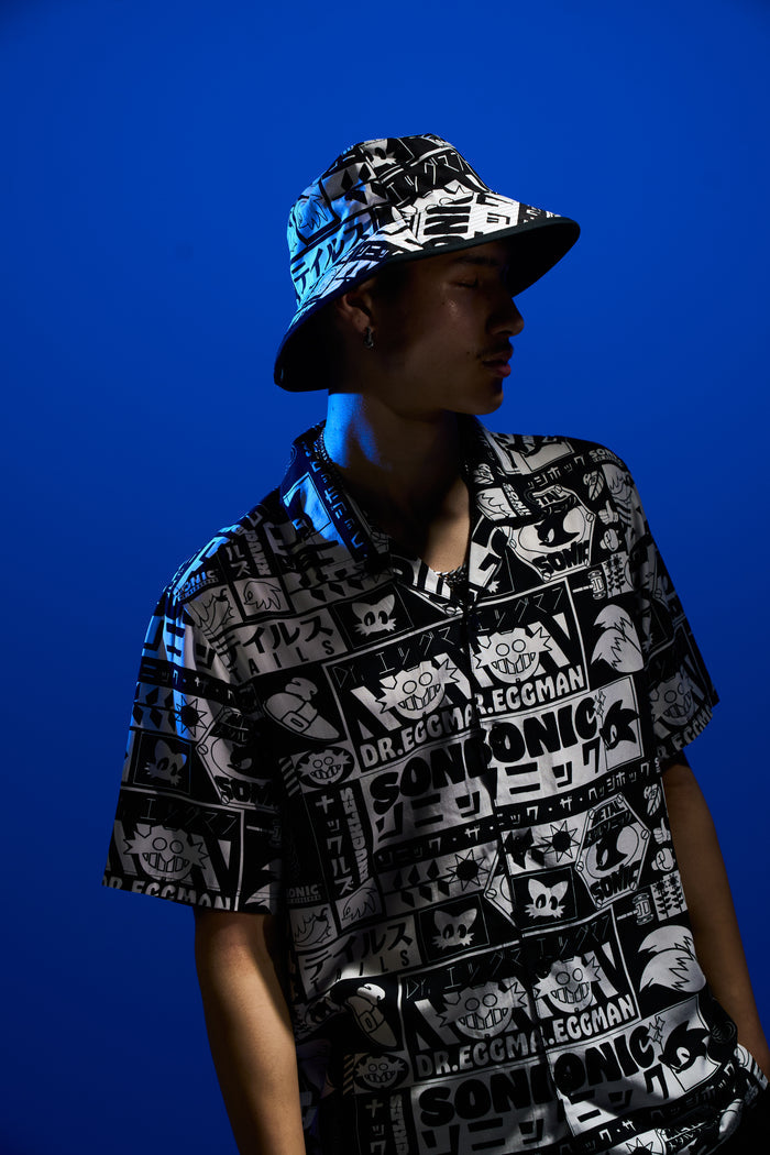 Hype x Sonic The Hedgehog™ Mens Black Retro Bucket Hat