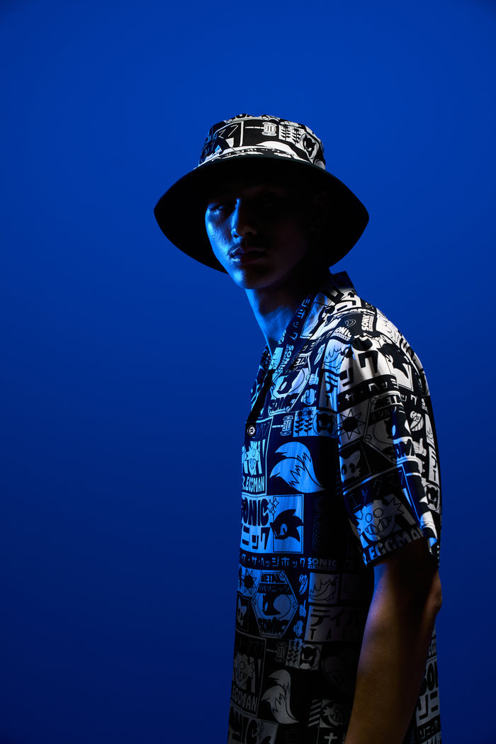 Hype x Sonic The Hedgehog™ Mens Black Retro Bucket Hat