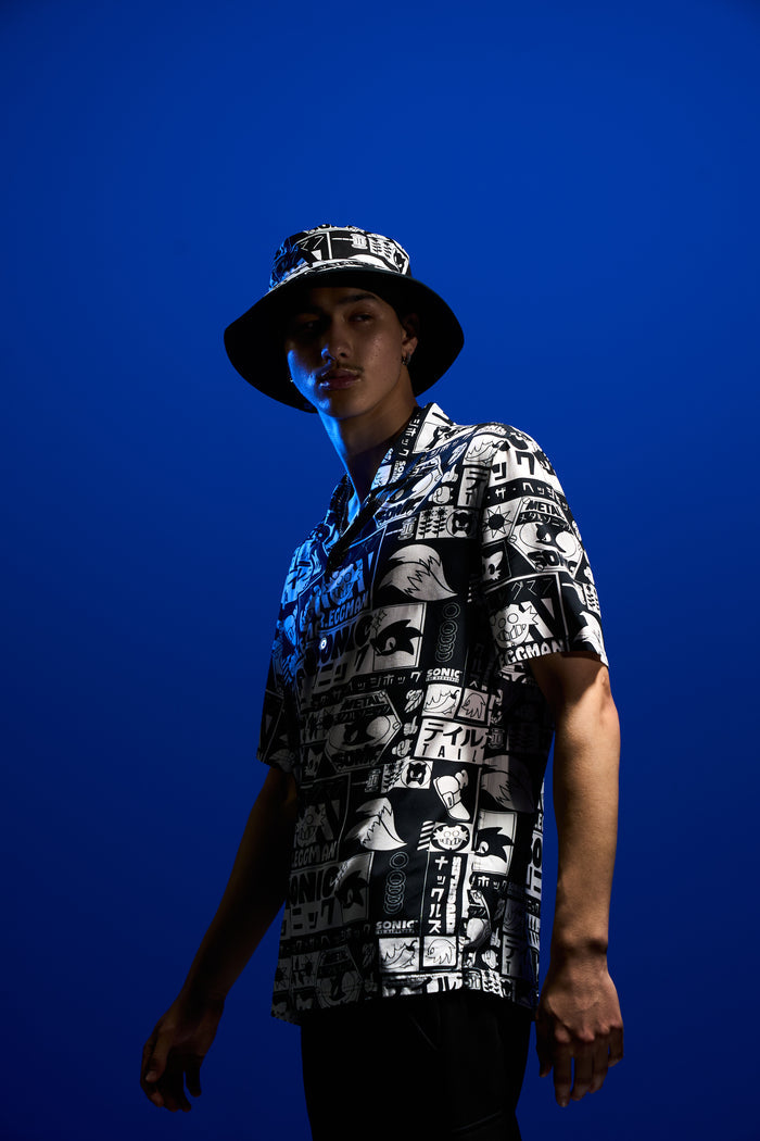 Hype x Sonic The Hedgehog™ Mens Black Retro Bucket Hat