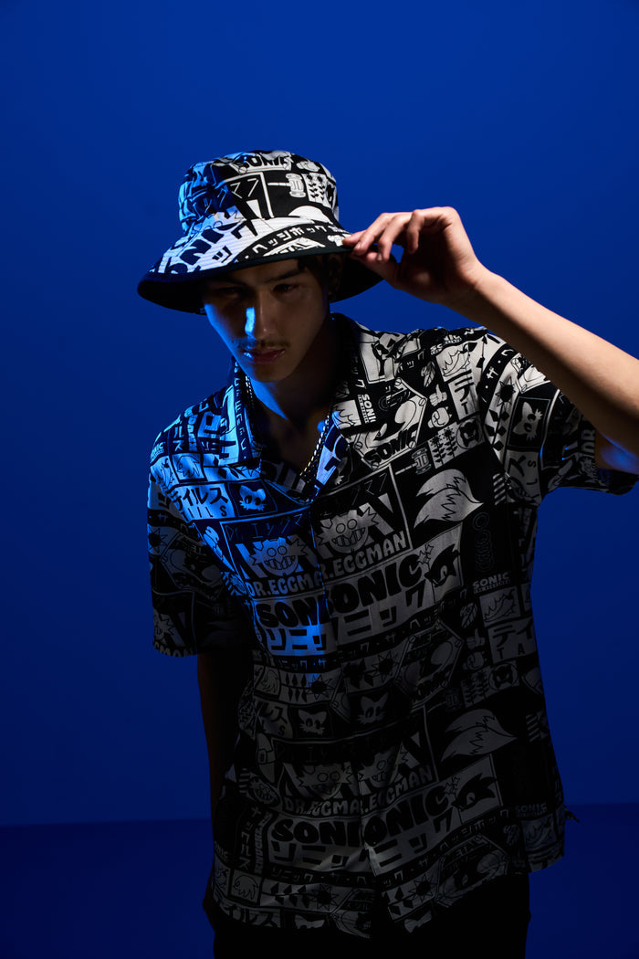 Hype x Sonic The Hedgehog™ Mens Black Retro Bucket Hat