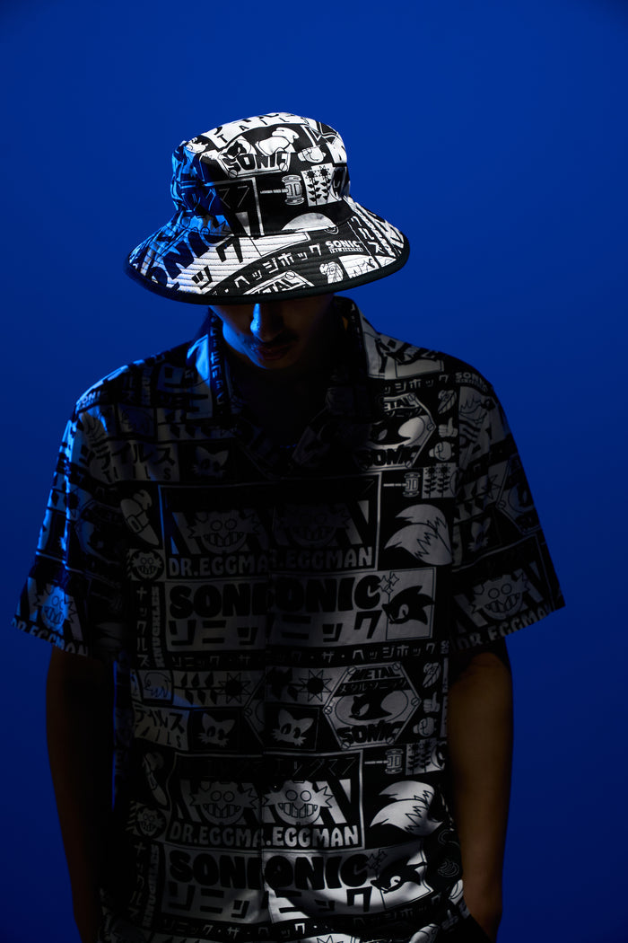 Hype x Sonic The Hedgehog™ Mens Black Retro Bucket Hat