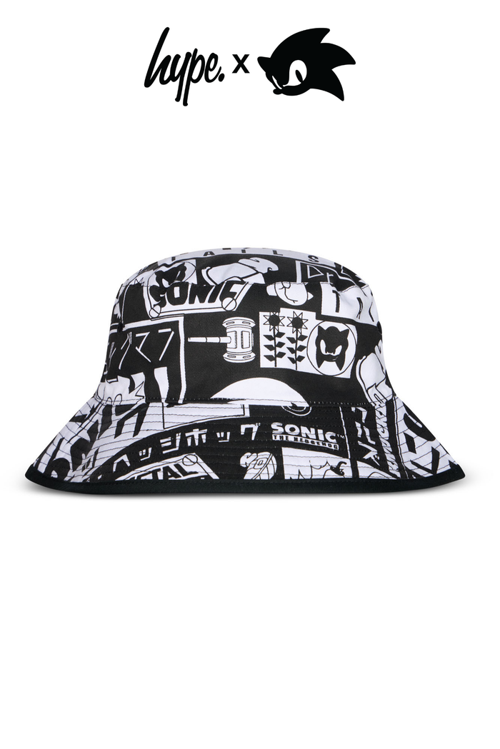 Hype x Sonic The Hedgehog™ Mens Black Retro Bucket Hat