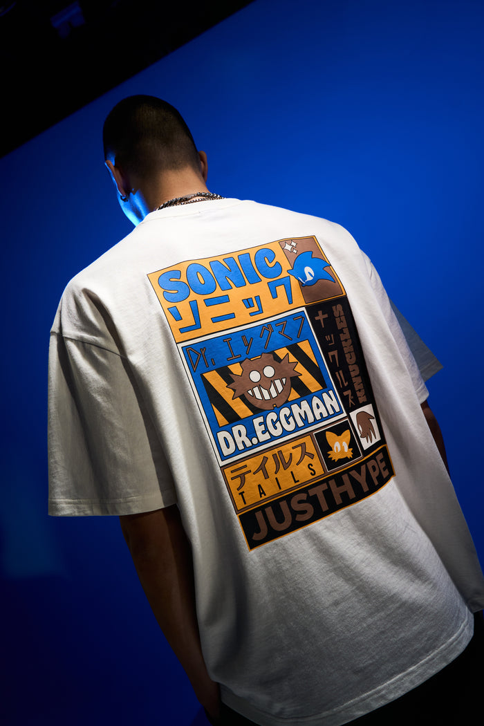 Hype x Sonic The Hedgehog™ Mens White Sonic Comic T-Shirt