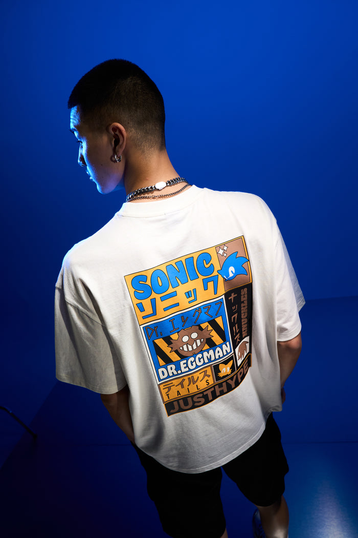 Hype x Sonic The Hedgehog™ Mens White Sonic Comic T-Shirt