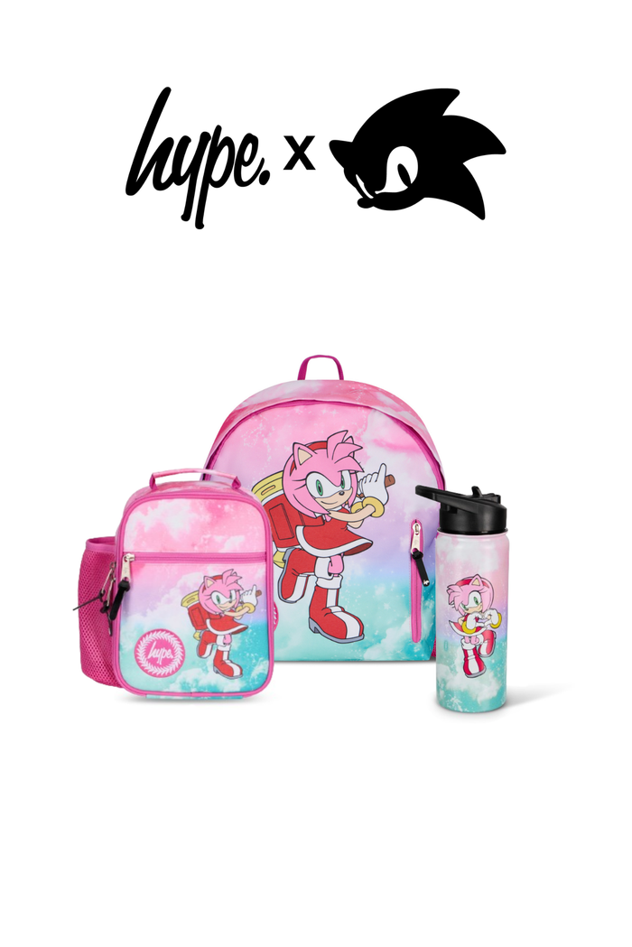Hype x Sonic The Hedgehog™ Pink Have No Fear Backpack, Lunch Bag & Bottle Bundle