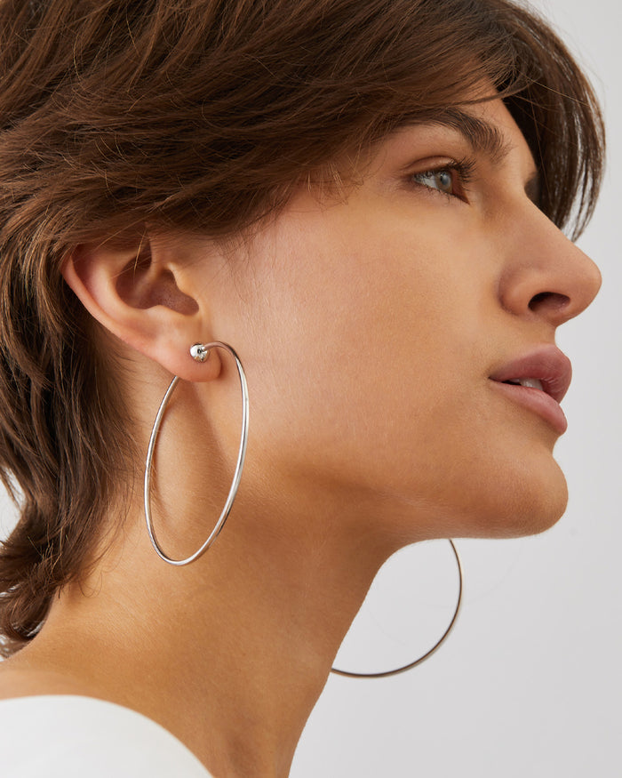 JENNY BIRD Waterproof Icon Hoops - Large Silver Hoops For Women
