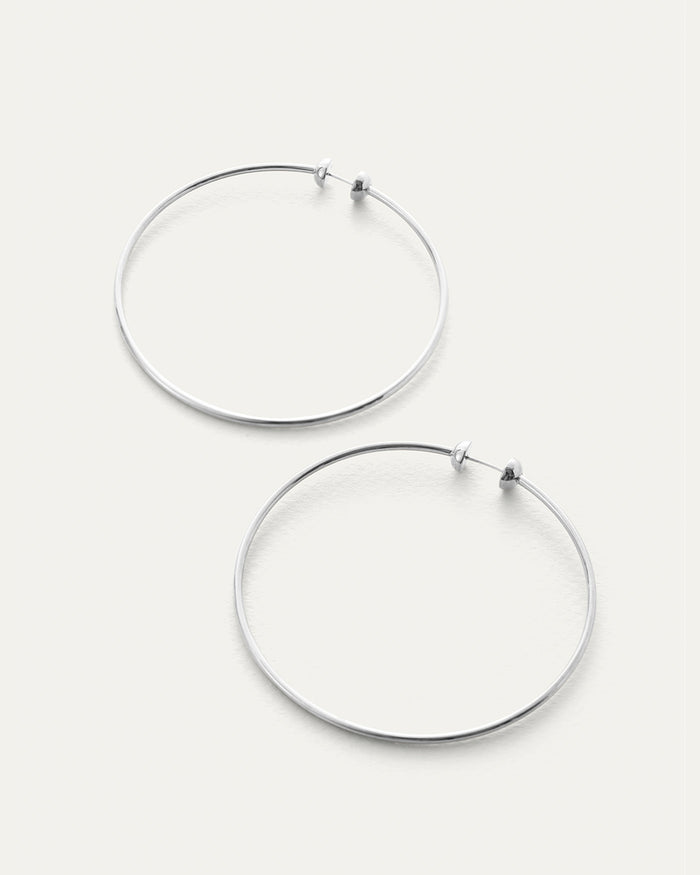 JENNY BIRD Waterproof Icon Hoops - Large Silver Hoops For Women