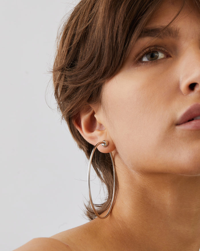 JENNY BIRD Waterproof Icon Hoops - Large Silver Hoops For Women