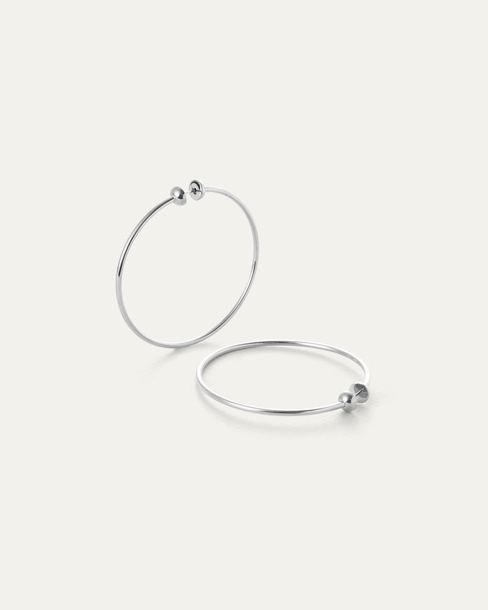 JENNY BIRD Icon Medium Waterproof Silver Hoop Earrings For Women