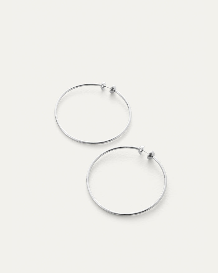 JENNY BIRD Icon Medium Waterproof Silver Hoop Earrings For Women
