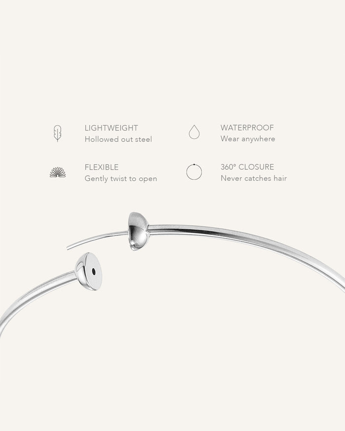 JENNY BIRD Icon Medium Waterproof Silver Hoop Earrings For Women