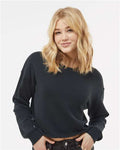 Independent Trading Co. AFX24CRP Women's Lightweight Crop Crewneck Sweatshirt - Ninja Transfers