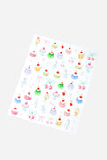 Jello Party nail stickers: pastel desserts like cupcakes, parfaits, cherries, bows, and stars.