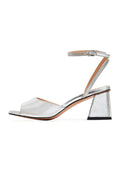 Jewel Block Heels Sandals Aura - Silver