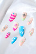 KATSEYE | PINKY UP – ALMOND PRESS-ON NAILS
