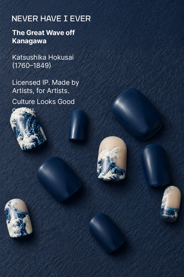 KATSUSHIKA HOKUSAI GREAT WAVE OFF KANAGAWA – SQUARE PRESS-ON NAILS