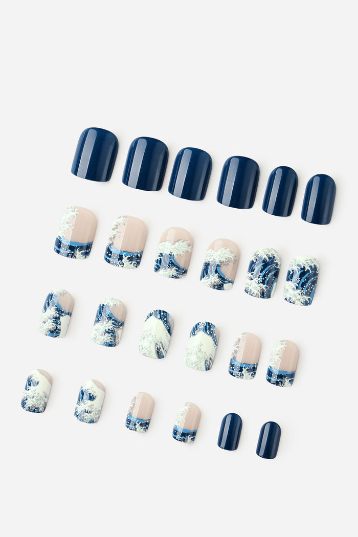 KATSUSHIKA HOKUSAI GREAT WAVE OFF KANAGAWA – SQUARE PRESS-ON NAILS